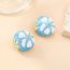 Fashion Blue Alloy Oil Dripping Flower Earrings