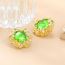 Fashion Green Alloy Diamond Geometric Stud Earrings