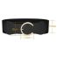 Fashion Black Wide Belt With Metal Pearl Round Buckle