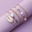 Fashion Gold Gold Beads Rice Beads Pearl Shell Bracelet Set
