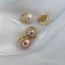 Fashion Milk White Beads Metal Semi-circle Pearl Earrings