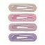 Fashion L Frosted Oval Alloy Oval Hair Clip Set