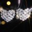 Fashion White Metal Diamond Love Earrings
