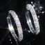 Fashion Silver Metal Diamond Round Earrings