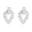 Fashion Silver Metal Diamond Drop Earrings
