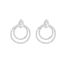 Fashion Silver Metal Diamond Round Stud Earrings