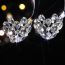 Fashion Silver Metal Diamond Love Earrings
