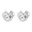 Fashion Silver Metal Diamond Love Earrings