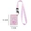 Fashion Pink Pu Printed Halter Id Card Holder