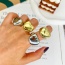 Fashion Gold Copper Heart Adjustable Ring