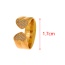Fashion Golden 1 Copper Set Zircon Heart Adjustable Ring