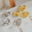 Fashion Golden 2 Copper Set Zircon Heart Adjustable Ring