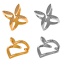 Fashion Golden 2 Copper Set Zircon Irregular Adjustable Ring