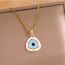 Fashion Gold Stainless Steel Diamond Eye Triangular Necklace