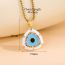Fashion Gold Stainless Steel Diamond Eye Triangular Necklace