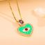 Fashion Gold Stainless Steel Diamond Eye Oil Drop Love Necklace