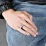 Fashion Black Stainless Steel Diamond Men's Ring