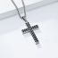 Fashion Black+pl001 Chain 3mm*60cm Titanium Steel Cross Necklace