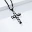 Fashion Black+pl001 Chain 3mm*60cm Titanium Steel Cross Necklace