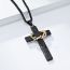 Fashion Black+pl001 Chain 3*60cm Titanium Steel Wreath Cross Necklace