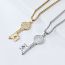 Fashion Steel Color+pl002 Chain 3*60cm Stainless Steel Key Necklace