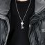 Fashion Black+pl002 Chain 3*60cm Stainless Steel Key Necklace