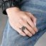 Fashion Black Stainless Steel Triangle Knot Men's Ring