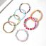 Fashion Color Colorful Rice Beads Polymer Clay Smiley Face Beaded Multi-layered Bracelet