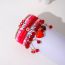 Fashion Pink Multi-layered Crystal Polymer Beaded Love Bracelet