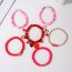 Fashion Pink Multi-layered Crystal Polymer Beaded Love Bracelet
