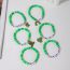 Fashion Green Polymer Clay Letter Beads Shamrock Rainbow Bracelet