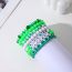Fashion Green Polymer Clay Round Beads And Rice Beads Multi-layered Bracelet