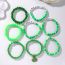 Fashion Green Polymer Clay Round Beaded Shamrock Multi-layered Bracelet
