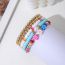 Fashion Color Polymer Clay Gold Beaded Flower Multi-layered Bracelet