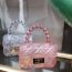 Fashion Rosy Pvc Diamond Lock Crossbody Bag