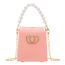 Fashion Pink Pvc Pearl Portable Love Crossbody Bag