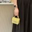 Fashion Yellow Pvc Lock Diamond Flap Crossbody Bag