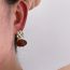 Fashion Amber Metal Pleated Paneled Resin Stud Earrings