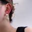 Fashion Beige Metal Pleated Paneled Resin Stud Earrings