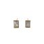 Fashion Silver Square Zirconium Stud Earrings In Metal