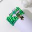 Fashion Green Polymer Clay Letter Beaded Clover Multi-layer Bracelet