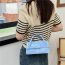Fashion Blue Pvc Flap Crossbody Bag