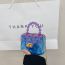 Fashion Blue Handbag Children's Transparent Diamond Pearl Crossbody Bag