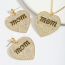 Fashion Gold Metal Diamond Love Letter Necklace And Earrings Set