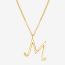 Fashion T Gold Stainless Steel 26 Letter Necklace