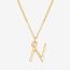 Fashion A Gold Stainless Steel 26 Letter Necklace