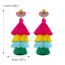 Fashion Color Geometric Tassel Colorblock Stacked Earrings