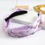 Fashion Violet Fabric Embellished Diamond-drip Oil High-heeled Shoes And Knotted Wide-brimmed Headband