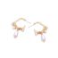 Fashion Gold Alloy Branch Set With Imitation Pearl C-shaped Earrings