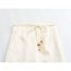 Fashion Beige Jacquard Slit Lace-up Skirt